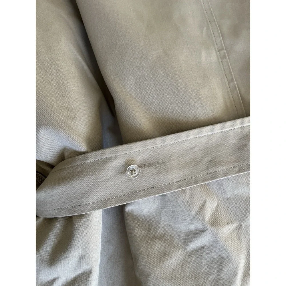 VTG 70s London Fog Trench Coat Men 44 Tan Double Breasted Belt Line USA Classic - Picture 6 of 13
